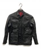 舶来堂ハクライドウ）の古着「レザーフィールドコート」｜ブラック