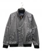 Paul Stuartポールスチュアート）の古着「グレンチェックジップジャケット」｜グレー