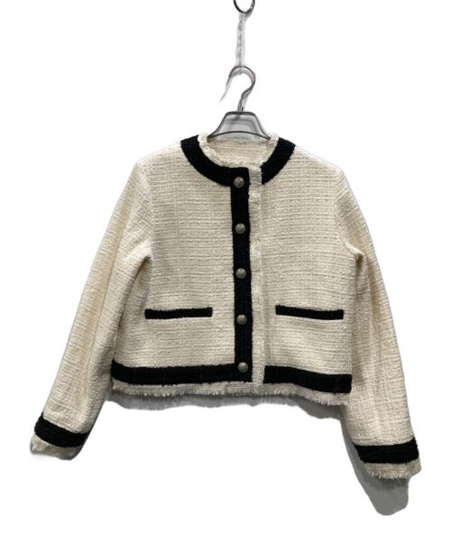 Whim Gazette（ウィムガゼット）Whim Gazette (ウィムガゼット) ツイードジャケット アイボリー サイズ:Fの古着・服飾アイテム