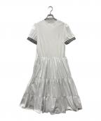 BORDERS at BALCONYボーダーズアットバルコニー）の古着「ティアードドレス ワンピース」｜ホワイト