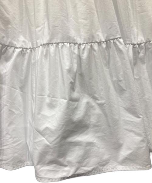 BORDERS at BALCONY（ボーダーズアットバルコニー）BORDERS AT BALCONY (ボーダーズアットバルコニー) ティアードドレス ワンピース ホワイト サイズ:38の古着・服飾アイテム