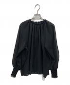m,i,d,エムアイディー）の古着「楊柳ギャザーシフォンブラウス」｜ブラック