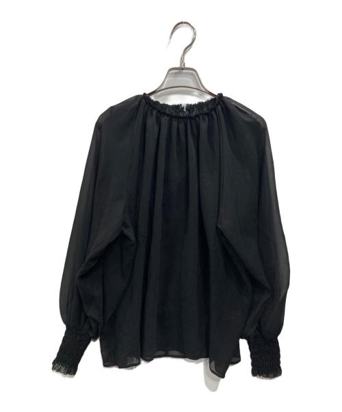 m,i,d,（エムアイディー）m,i,d, (エムアイディー) 楊柳ギャザーシフォンブラウス ブラック サイズ:38の古着・服飾アイテム