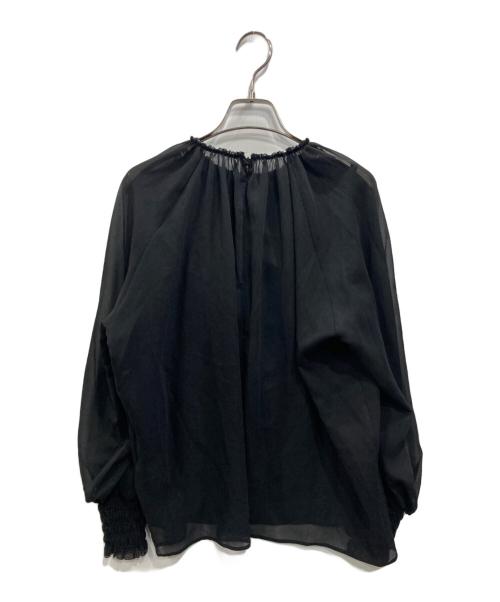 m,i,d,（エムアイディー）m,i,d, (エムアイディー) 楊柳ギャザーシフォンブラウス ブラック サイズ:38の古着・服飾アイテム