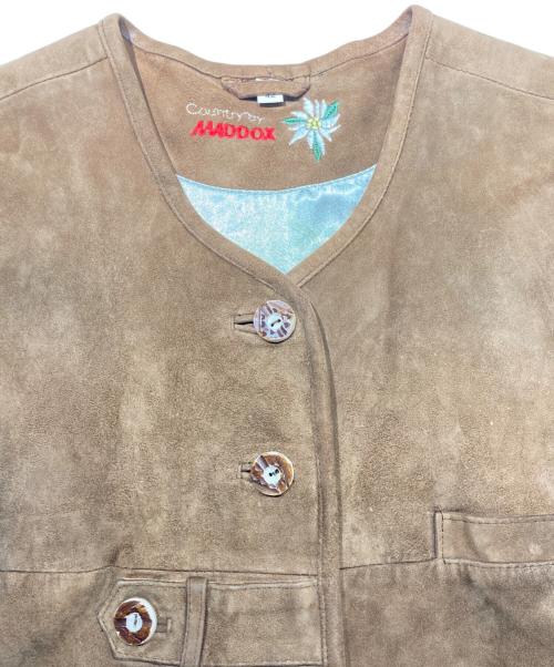 country maddox（カントリーマドックス）country maddox (カントリーマドックス) スウェードベスト ブラウン サイズ:42の古着・服飾アイテム