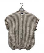 POLO RALPH LAURENポロ・ラルフローレン）の古着「N/Sリネンシャツ」｜ホワイト×ブラウン