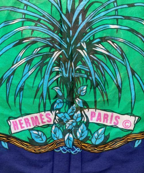 HERMES（エルメス）HERMES (エルメス) パレオ グリーン×ネイビーの古着・服飾アイテム