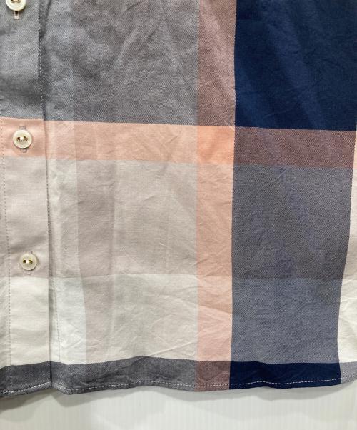 BLUE LABEL CRESTBRIDGE（ブルーレーベルクレストブリッジ）BLUE LABEL CRESTBRIDGE (ブルーレーベルクレストブリッジ) セットアップブラウス ピンクベージュ×ネイビー サイズ:38の古着・服飾アイテム