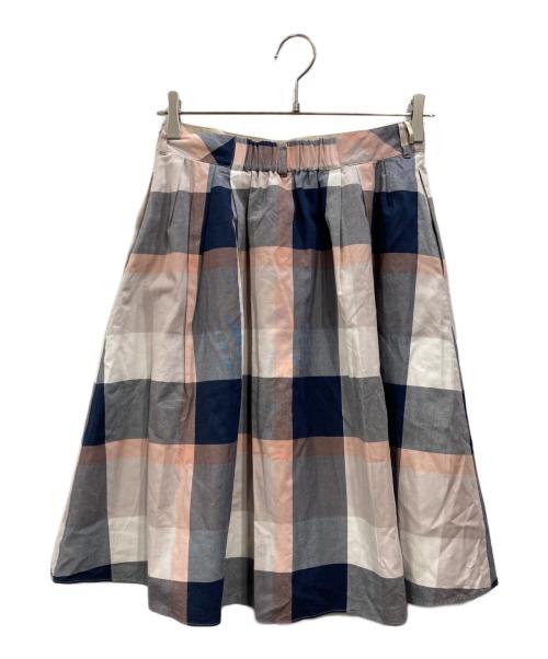 BLUE LABEL CRESTBRIDGE（ブルーレーベルクレストブリッジ）BLUE LABEL CRESTBRIDGE (ブルーレーベルクレストブリッジ) セットアップブラウス ピンクベージュ×ネイビー サイズ:38の古着・服飾アイテム