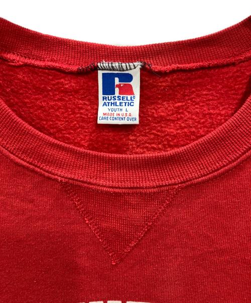 RUSSELL ATHLETIC（ラッセルアスレチック）RUSSELL ATHLETIC (ラッセルアスレチック) 前V クルーネックスウェット レッド サイズ:Lの古着・服飾アイテム