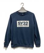 sy32 by sweet yearsエスワイサーティトゥバイスィートイヤーズ）の古着「ロゴクルーネックスウェット」｜ネイビー