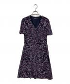 LAUREN RALPH LAURENローレンラルフローレン）の古着「半袖ワンピース」｜ネイビー×ピンク