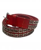 DIESELディーゼル）の古着「レザーベルト」｜レッド