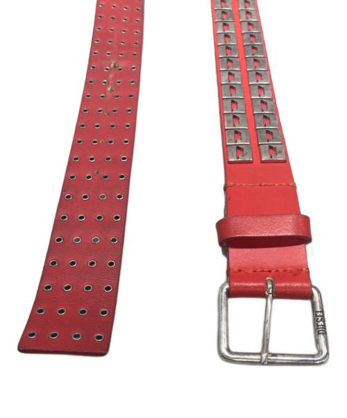 DIESEL（ディーゼル）DIESEL (ディーゼル) レザーベルト レッド サイズ:95/38の古着・服飾アイテム