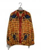 JUNIOR GAULTIERジュニアゴルチエ）の古着「総柄シャツ」｜オレンジ