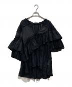 Ameriアメリ）の古着「MEDI INDIA COTTON ASYMMETRY BLOUSE」｜ブラック