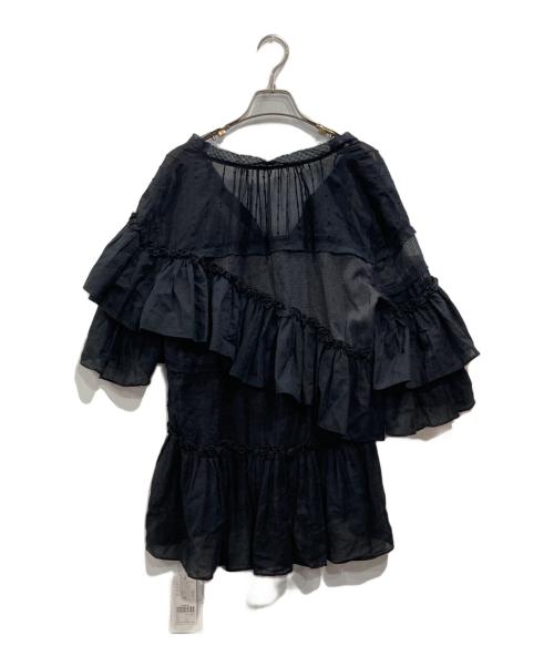 Ameri（アメリ）AMERI (アメリ) MEDI INDIA COTTON ASYMMETRY BLOUSE ブラック サイズ:F 未使用品の古着・服飾アイテム