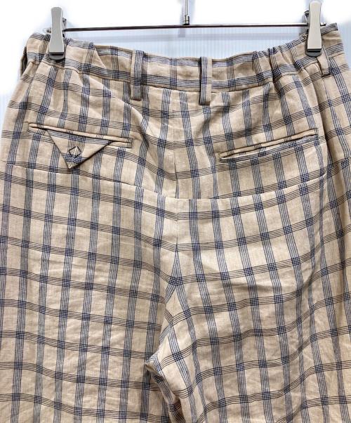SUNSEA（サンシー）SUNSEA (サンシー) GENTLE BREEZE CHECK WIDE PANTS ベージュ サイズ:Sの古着・服飾アイテム