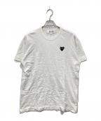 PLAY COMME des GARCONSプレイコムデギャルソン）の古着「ハートワッペンTシャツ」｜ホワイト