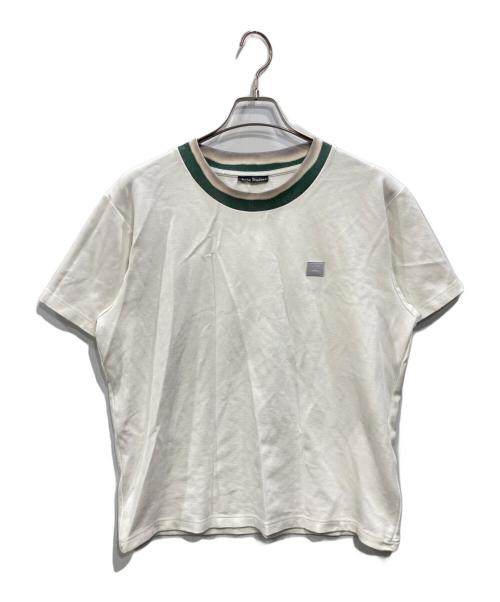 Acne studios（アクネ ストゥディオス）ACNE STUDIOS (アクネ ストゥディオス) ネックプリントTシャツ ホワイト サイズ:Ｓの古着・服飾アイテム