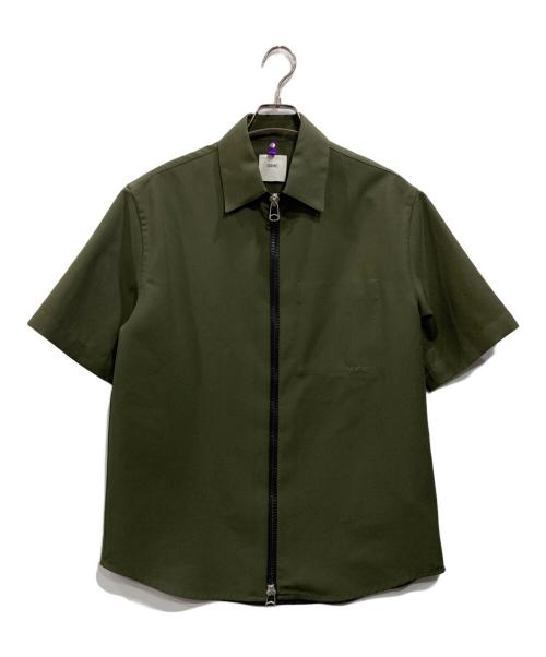 OAMC（オーエーエムシー）OAMC (オーエーエムシー) ジップアップS/Sシャツ オリーブ サイズ:Sの古着・服飾アイテム