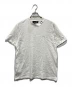 RAF SIMONS×FRED PERRYラフシモンズ×フレッドペリー）の古着「コラボロゴ刺繍Tシャツ」｜ホワイト