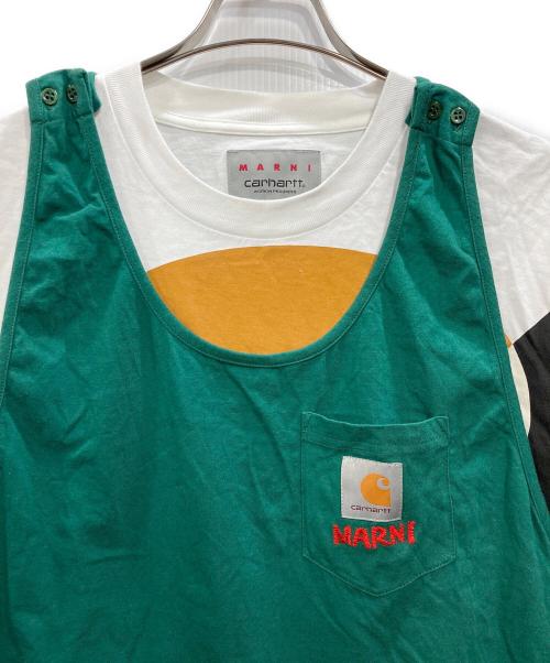 MARNI（マルニ）MARNI (マルニ) CarHartt (カーハート) レイヤードカットソー グリーン サイズ:Mの古着・服飾アイテム