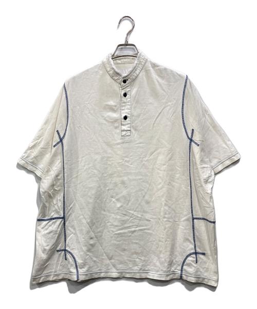 FUMITO GANRYU（フミトガンリュウ）FUMITO GANRYU (フミトガンリュウ) ヘンリーネックS/Sカットソー ホワイト サイズ:1の古着・服飾アイテム