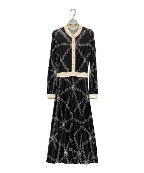 TORY BURCH（トリーバーチ）TORY BURCH (トリーバーチ) シルク混ワンピース ブラック サイズ:XSの古着・服飾アイテム