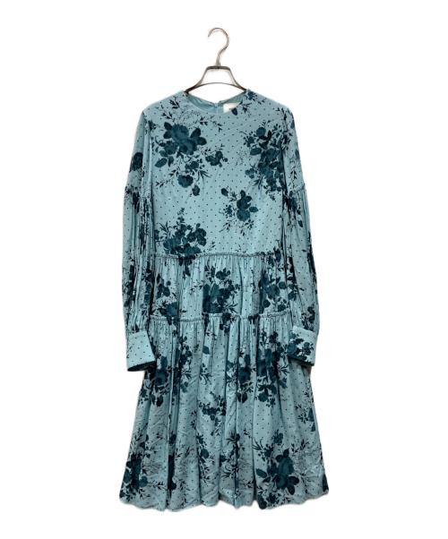 ERDEM（アーデム）ERDEM (アーデム) フラワー ティアードドレス ブルー サイズ:M 未使用品の古着・服飾アイテム