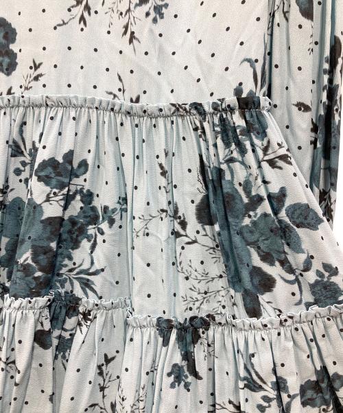 ERDEM（アーデム）ERDEM (アーデム) フラワー ティアードドレス ブルー サイズ:M 未使用品の古着・服飾アイテム