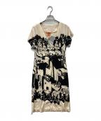 TORY BURCHトリーバーチ）の古着「シルクワンピース」｜アイボリー×ブラック