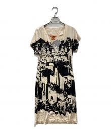 TORY BURCH（トリーバーチ）の古着「シルクワンピース」｜アイボリー×ブラック