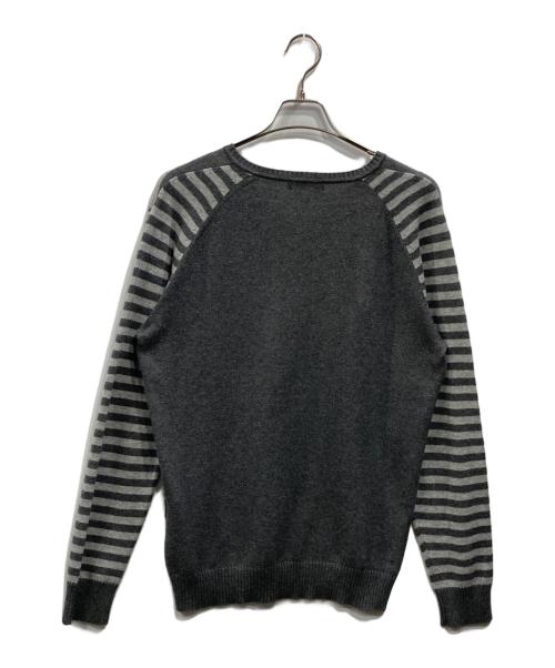 BURBERRY BLACK LABEL（バーバリーブラックレーベル）BURBERRY BLACK LABEL (バーバリーブラックレーベル) カシミヤ混ボーダーニット グレー サイズ:3の古着・服飾アイテム