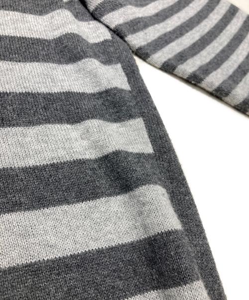 BURBERRY BLACK LABEL（バーバリーブラックレーベル）BURBERRY BLACK LABEL (バーバリーブラックレーベル) カシミヤ混ボーダーニット グレー サイズ:3の古着・服飾アイテム