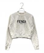 FENDIフェンディ）の古着「ロゴ刺繍クロップドスウェット」｜ホワイト