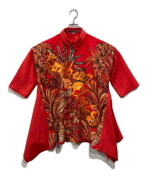 TOKUKO1erVOL（トクコプルミエヴォル）TOKUKO1erVOL (トクコプルミエヴォル) 刺繍デザインブラウス レッド サイズ:Mの古着・服飾アイテム