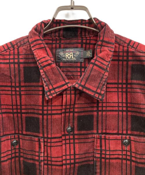 RRL（ダブルアールエル）RRL (ダブルアールエル) チェックコーデュロイシャツ レッド サイズ:Mの古着・服飾アイテム
