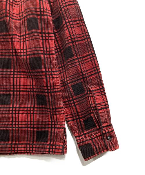 RRL（ダブルアールエル）RRL (ダブルアールエル) チェックコーデュロイシャツ レッド サイズ:Mの古着・服飾アイテム