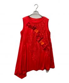 TOKUKO1erVOL（トクコプルミエヴォル）の古着「ノースリーブレースワンピース」｜レッド