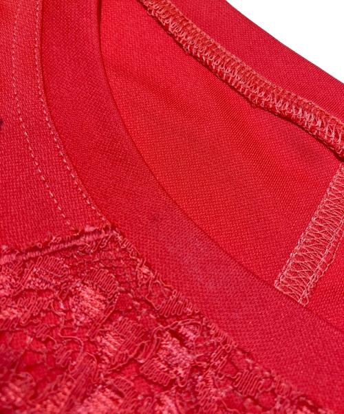 TOKUKO1erVOL（トクコプルミエヴォル）TOKUKO1erVOL (トクコプルミエヴォル) ノースリーブレースワンピース レッド サイズ:9の古着・服飾アイテム