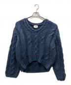 ELLIEエリー）の古着「ケーブルニット」｜ネイビー