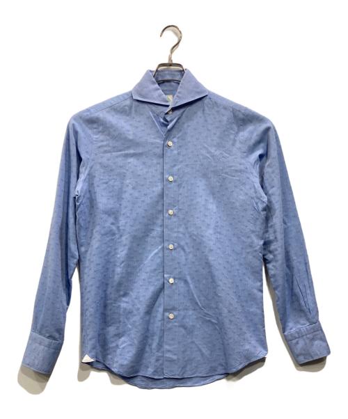 finamore（フィナモレ）finamore (フィナモレ) 総柄シャツ ブルー サイズ:38の古着・服飾アイテム