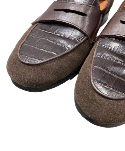 POLPETTA（ポルペッタ）POLPETTA (ポルペッタ) クロコ型押しコインローファー ブラウン サイズ:40の古着・服飾アイテム