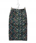 TOMORROW LAND collectionトゥモローランドコレクション）の古着「ナイトガーデンジャカード パイピングストレートスカート」｜ネイビー