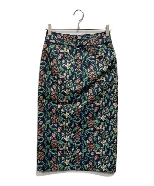 TOMORROW LAND collection（トゥモローランドコレクション）TOMORROW LAND collection (トゥモローランドコレクション) ナイトガーデンジャカード パイピングストレートスカート ネイビー サイズ:34の古着・服飾アイテム