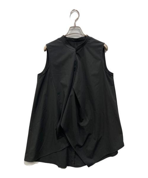 LANVIN en Bleu（ランバンオンブルー）LANVIN en Bleu (ランバンオンブルー) アシンメヘムスキッパーブラウス ブラック サイズ:38 未使用品の古着・服飾アイテム