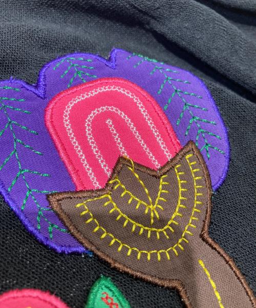 TOKUKO1erVOL（トクコプルミエヴォル）TOKUKO1erVOL (トクコプルミエヴォル) ワッペン刺繍シアーカーディガン ブラック サイズ:9の古着・服飾アイテム