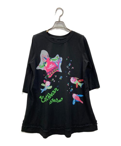 TOKUKO1erVOL（トクコプルミエヴォル）TOKUKO1erVOL (トクコプルミエヴォル) スパンコールデザインカットソー ブラック サイズ:9の古着・服飾アイテム