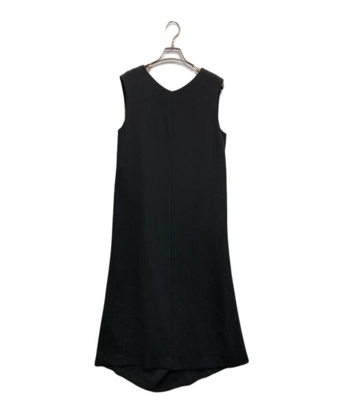 BARNEYS NEWYORK（バーニーズ・ニューヨーク）BARNEYS NEWYORK (バーニーズ・ニューヨーク) ウォッシャブルバックドレープドレス ブラック サイズ:Mの古着・服飾アイテム